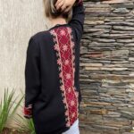 Handcrafted Palestinian embroidery Velvet jacket