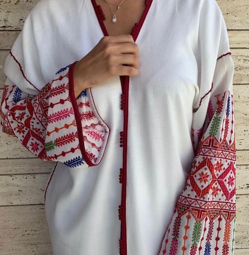 Elegant Handcrafted Palestinian embroidery abaya - Image 2