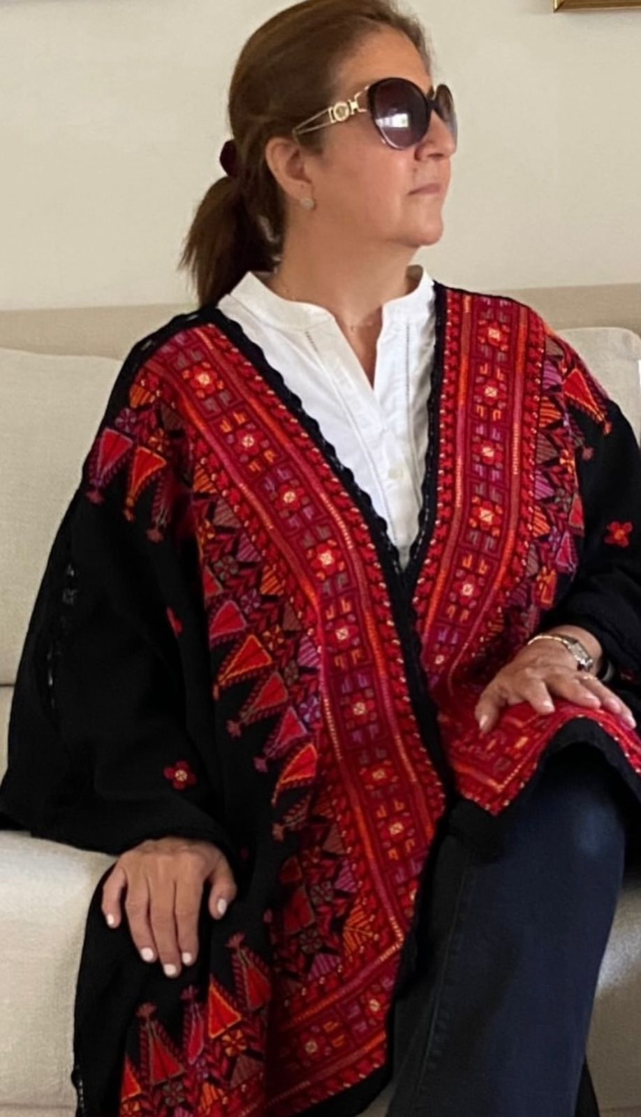 Handcrafted Palestinian embroidery Cape - Image 1
