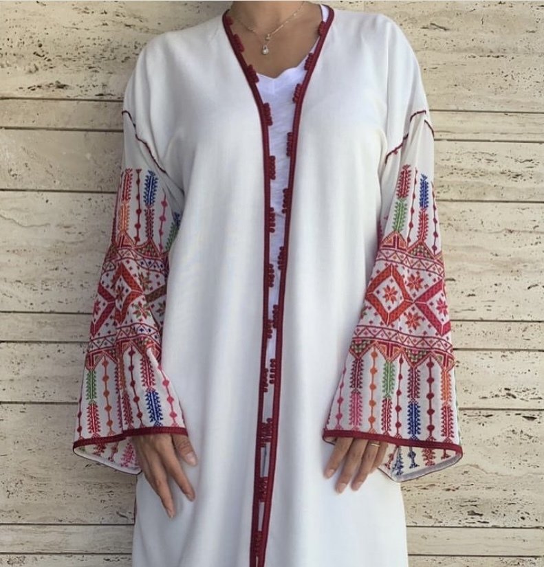 Elegant Handcrafted Palestinian embroidery abaya - Image 1