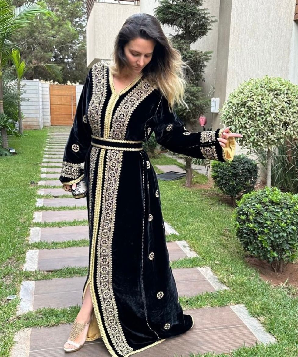 caftan2 Palestinian Handcrafted Velvet Morocain caftan - Image 1