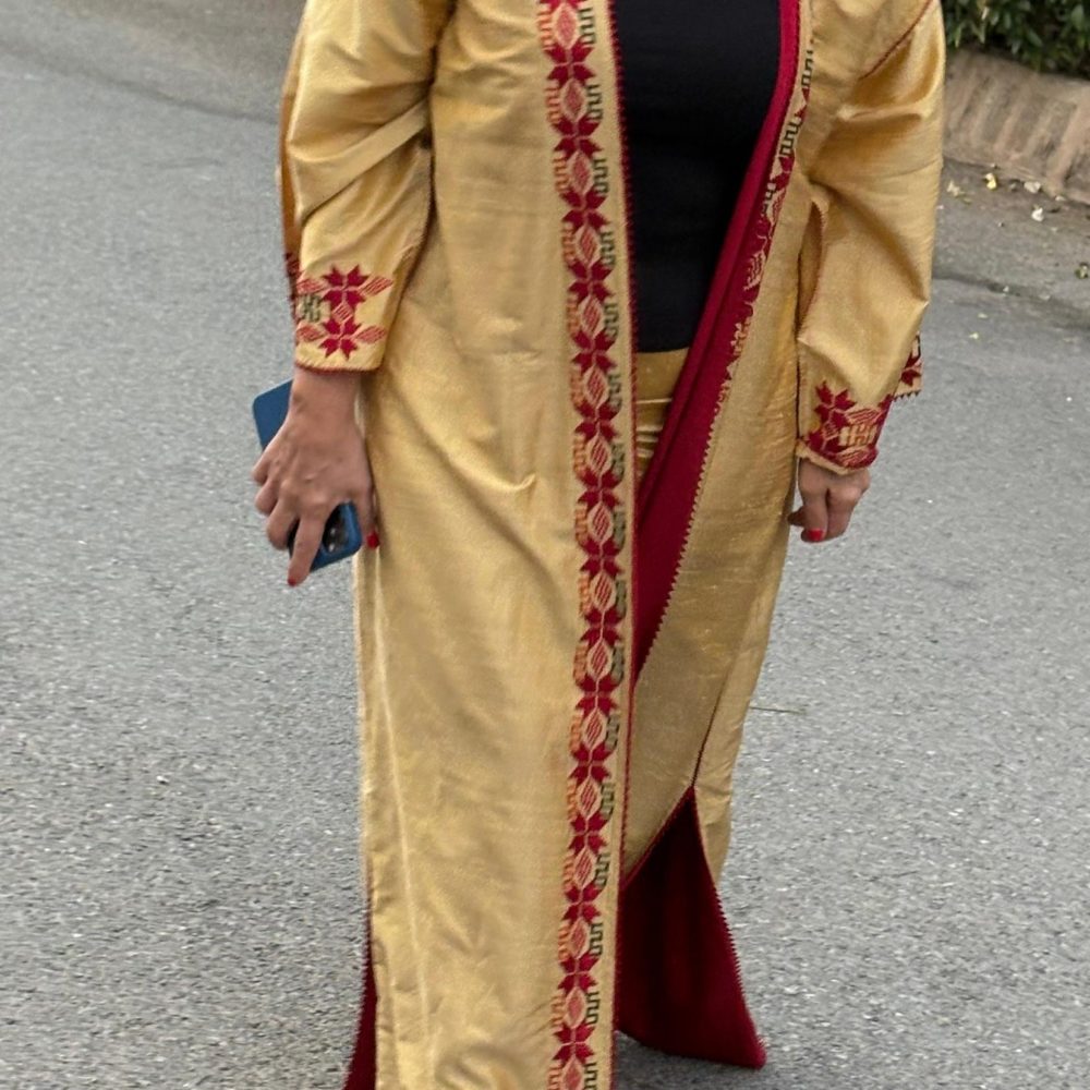 Elegant raw silk abaya - Image 2
