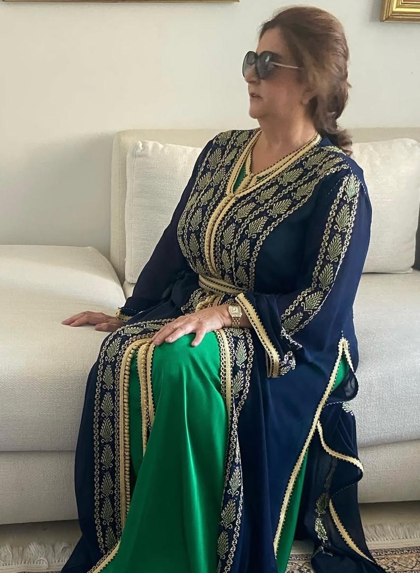 imgqs4 Traditional Morocain Caftan with handcrafted Palestinian embroidery - Image 1