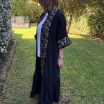 Arabic calligraphy crepe abaya