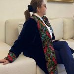 Vintage Palestinian embroidery velvet jacket