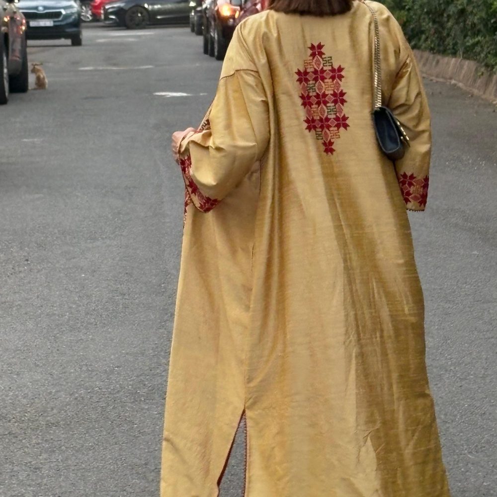 Elegant raw silk abaya